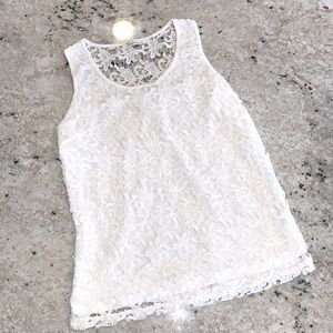 White Lace Tank Top Size S
